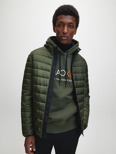 Calvin Klein Ruhák HU112792 | Calvin Klein Lightweight Férfi Pufi Dzseki Sötét Olivazöld